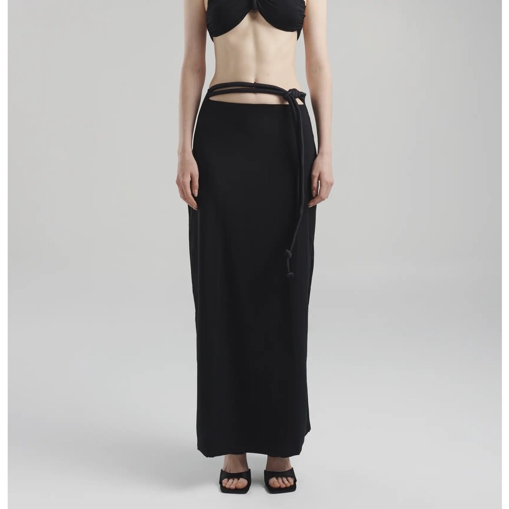Maygel Coronel $360 Sinara Maxi Jersey Stretch Skirt in Black Size OS (2-10)